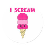 Funny Pink Ice Cream stickers