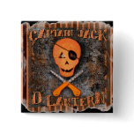 Funny Pirate Halloween Jolly Roger Button