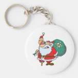 funny pirate santa and xmas parrot cartoon key chains