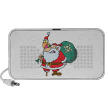 funny pirate santa and xmas parrot cartoon mp3 speakers