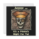 Funny Pirate Skull Halloween Party Invitation