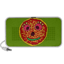 Funny pizza face notebook speakers