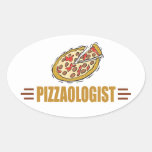 Funny Pizza Oval Stickers