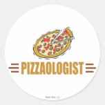 Funny Pizza Round Stickers
