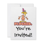 funny PLUCKED naked chicken cartoon character Personalized Announcement