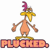funny PLUCKED naked chicken cartoon character Cut Outs