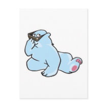 funny polar bear wearing sunglasses post cards