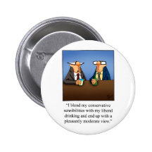 Funny Politics and Drinking Cartoon Gift! Button