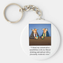 Funny Politics and Drinking Cartoon Gift! Keychain