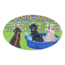 Funny Pool Party Labradors