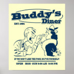 Funny Poster Buddy's Diner posters