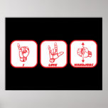 Funny Poster I Love Handjobs Sign Language posters