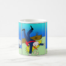 Funny postman cartoon mug.