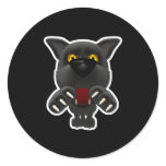funny pouncing black panther stickers