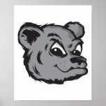 funny pouting black bear face posters
