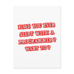 Funny Programmer Pick-Up Line postcards