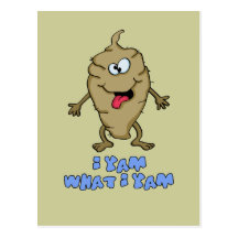 Funny Pun - I Yam What I Yam Postcards