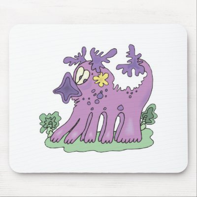 funny purple monster mouse pad by doonidesigns
