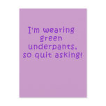 Funny Purple St. Patrick's Day t shirt Post Cards