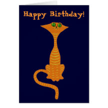 Funny red cat birthday card