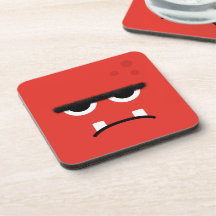 Funny Red Monster Face Coasters
