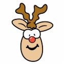 Funny Red Nose Reindeer Head photo sculptures