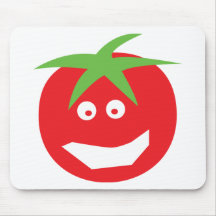 funny red tomato icon mouse pads