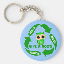 funny reduce reuse recycle keychain