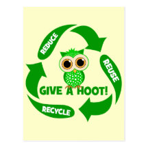 funny reduce reuse recycle post card
