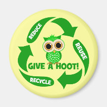 funny reduce reuse recycle refrigerator magnets