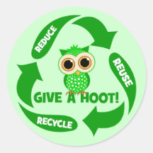 funny reduce reuse recycle round sticker