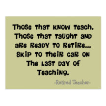 Funny Retired Teacher Gifts Post Cards