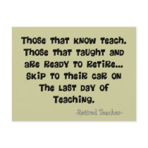 Funny Retired Teacher Gifts Post Cards