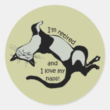 funny retirement round sticker