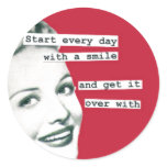 Funny Retro Housewife Smile Stickers