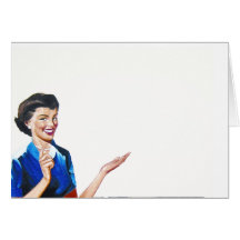 Funny Retro Housewife with Washing Machine Card