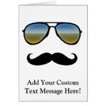 Funny Retro Sunglasses with Moustache Cards