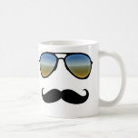 Funny Retro Sunglasses with Moustache Coffee Mug