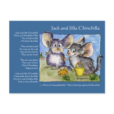 Funny Rhymes Chinchilla Love Postcard by zooogle
