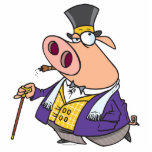 funny rich classy pig hog cartoon photo sculpture