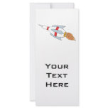 funny rocket bowling pin design cartoon customized rack card