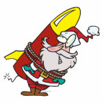 funny rocket santa claus cartoon acrylic cut outs