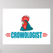 Funny Rooster Crowing Posters