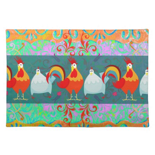 Funny Rooster Hen Funky Chicken Farm Animal Gifts Placemat | Zazzle