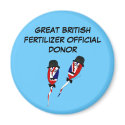 Funny rude Union Jack fertilizer sperm magnets
