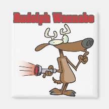 funny rudolph reindeer wannabe refrigerator magnet
