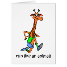 Funny running greeting card