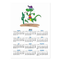 funny running in the desert lizard cartoon business card templates