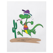 funny running in the desert lizard cartoon personalized flyer