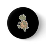 funny running turtle pin